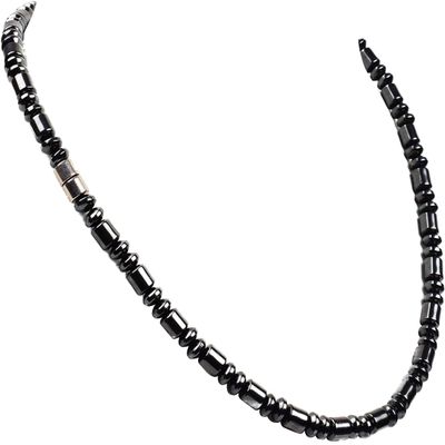IRUMENG Hematite Necklace for Magnetic Therapy, Crystal Healing Necklace for Pain and Stress Relief (Magnetic Hematite, 20")