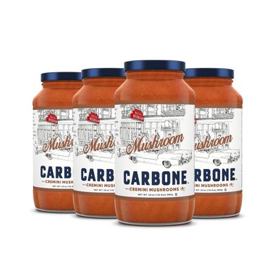 Carbone Mushroom Marinara Pasta Sauce | Tomato Sauce Made with Fresh & All-Natural Ingredients | Non GMO, Vegan, Gluten Free, Low Carb Pasta Sauce, 24 Fl Oz (Pack of 4)