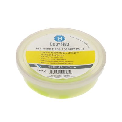 BodyMed Premium Hand Therapy Putty, Yellow, 3 Oz., Soft, Strengthening Therapy Putty for Physical Rehabilitation