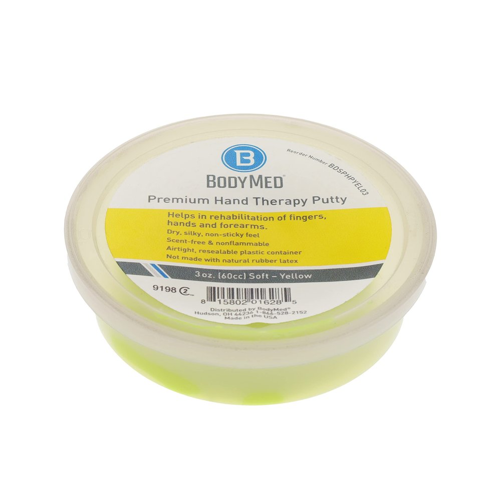 BodyMed Premium Hand Therapy Putty, Yellow, 3 Oz., Soft, Strengthening Therapy Putty for Physical Rehabilitation