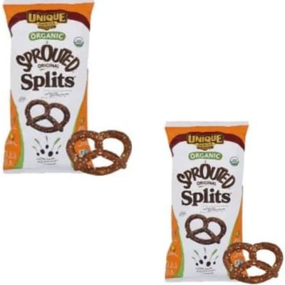 Unique Pretzels Unique Sprouted Whole Grain Splits Pretzels, 8 oz Pack of 2