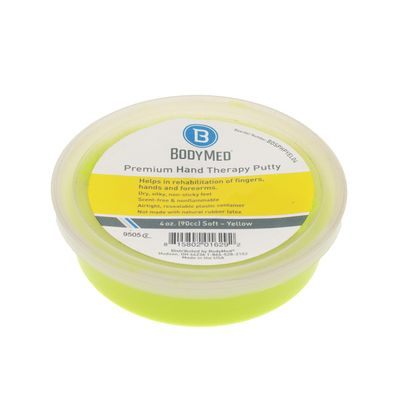 BodyMed Premium Hand Therapy Putty, Yellow, 4 Oz., Soft, Strengthening Therapy Putty for Physical Rehabilitation