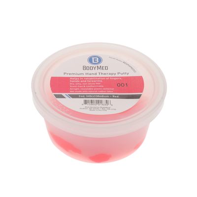 BodyMed Premium Hand Therapy Putty, Red, 3 Oz., Medium, Strengthening Therapy Putty for Physical Rehabilitation