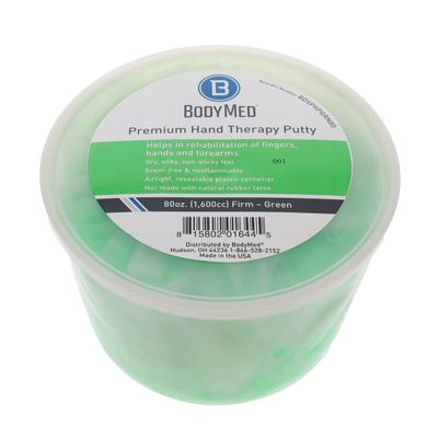 BodyMed Premium Hand Therapy Putty, Green, 80 Oz., Firm, Strengthening Therapy Putty for Physical Rehabilitation