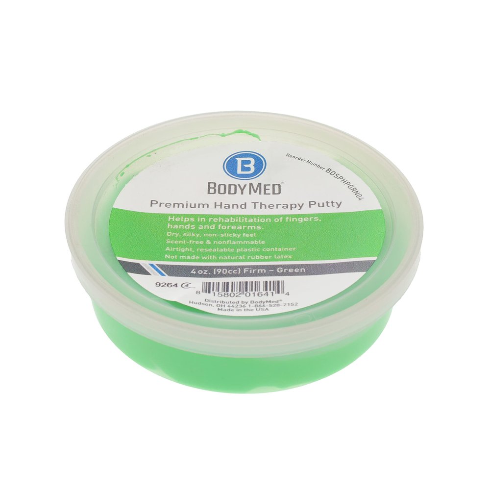 BodyMed Premium Hand Therapy Putty, Green, 4 Oz., Firm, Strengthening Therapy Putty for Physical Rehabilitation