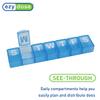 EZY DOSE Weekly (7-Day) Pill Organizer, Medicine Planner, Vitamin Organizer Box, Case for Supplements and Fish Oils, Convenient and Easy to Use Medium Compartments, Travel Friendly, Blue, BPA Free view 4