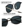 YEIN 2 Pack Sunglasses for Men and Women, UV Protection Glasses Vintage Square Full Frame(Brown+tortoise,+2.25 Magnification) view 4