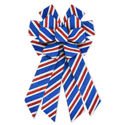 Estivaux Large Veterans Day Patriotic Bows for Wreath, Memorial Day Wreath Bows American Stars Front Door Bows July 4th Tree Topper Bows for Front Door Farmhouse Patriotic Decorations