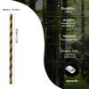 Disposable Black Gold Striped Paper Straws - 100 Pack Biodegradable Black and Gold Stripes Cocktail Drinking Straws for Holloween, Birthday Party Suppliers Decoration view 2