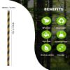 Disposable Black Gold Striped Paper Straws - 100 Pack Biodegradable Black and Gold Stripes Cocktail Drinking Straws for Holloween, Birthday Party Suppliers Decoration view 3