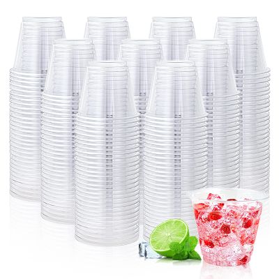 Lilymicky 1000 Pack 9 oz Clear Plastic Cups, 9 Ounce Disposable Plastic Drinking Cups, Crystal Clear, for Parties, Ceremonies, Events