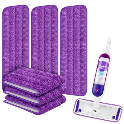 ARSUK Reusable Mop Pads Compatible with Swiffer PowerMop Washable Velcro Replacement Microfiber Refills for 13''16'' Spray Mop, Multi-Surface Cleaning Pads (6 Pack)