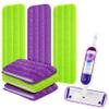 ARSUK Reusable Mop Pads Compatible with Swiffer PowerMop  Washable Velcro Replacement Microfiber Refills for 13''16'' Spray Mop, Multi-Surface Cleaning Pads (3 Purple + 3 Green) view 1