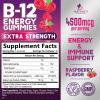 B12 Energy Gummies 4500 mcg - Extra Strength Vitamin B12 Chewables - Dietary Supplement for Energy Metabolism & Immune Support - For Women, Men, & Kids - Natural, Vegan, Berry Flavor - 120 Count view 2