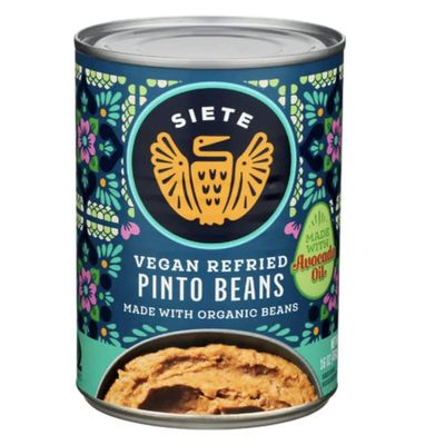 Siete Vegan Refried Pinto Beans | Grain Free | Dairy Free | Gluten Free | Soy Free | Non GMO | 16oz Cans (Case of 12)