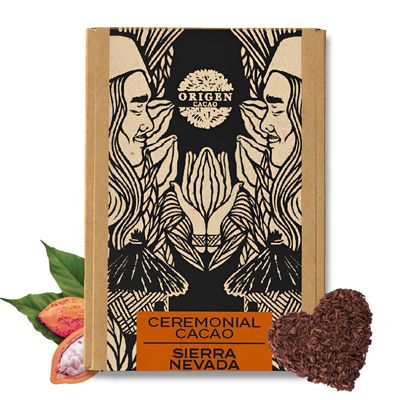 Origen Ceremonial Cacao 100% Natural Ceremonial Grade Cacao Unsweetened & Anti Oxidant Pure SuperFood Indigenous Criollo from the Arhuaco Tribe Vegan, Gluten-free 16 oz, Grated