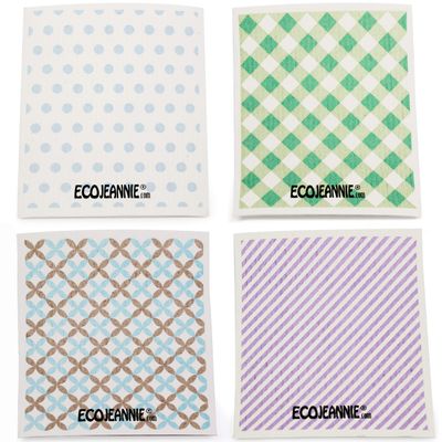 (144 Pack) Wholesale EcoJeannie Eco-Friendly German Cleaning Cloth 100% Biodegradable Cellulose Sponge Cloths, Kitchen Cloths, GMO-Free, Reusable - Made in Germany Packaged in P.R.C.