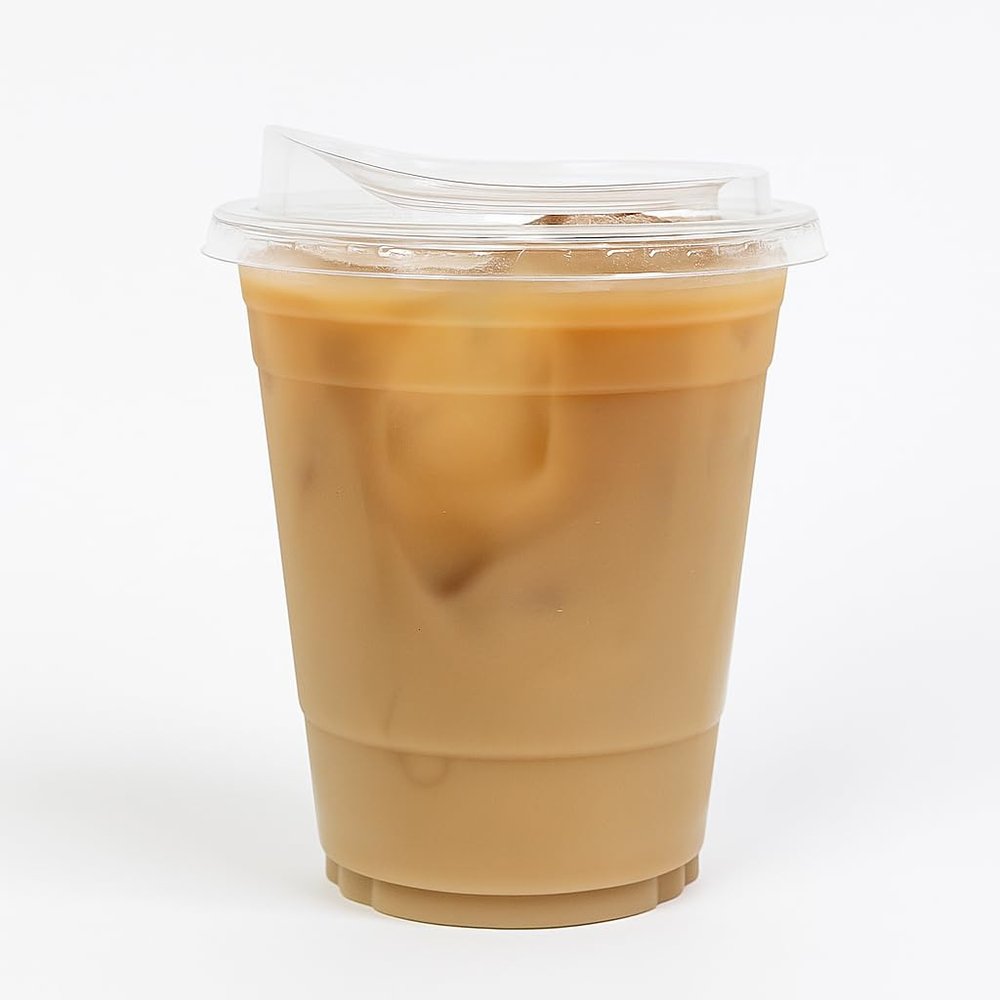 DHG PROFESSIONAL 50 Sets Clear Disposable Cups with Strawless Sip Lids for Iced coffee tea juice | Disposable Cups and Sip Through Lids | Clear Disposable Party Cups (24oz Cups and Lids)