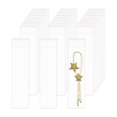 BornFeel 1000pcs 3" x 12" Cellophane Adhesive Bags Clear Self Sealing Earring Bag Long Cello Bags 1 Mil for Bakery Cookies Candies Jewelry Crafts (8 Sizes to Choose from)
