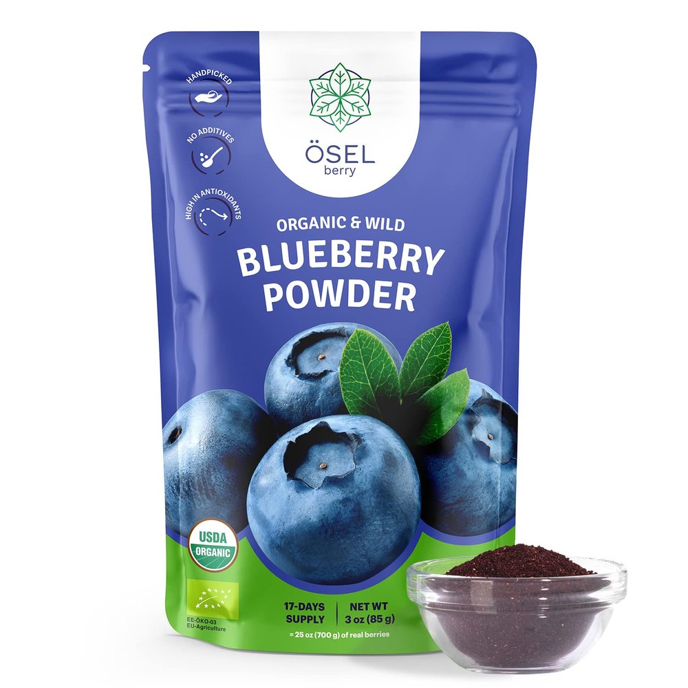 SEL BERRY Organic Wild Blueberry Powder 3oz USDA Certified - No Sugar Added Antioxidant-Rich Freeze Dried Organic Wild Blueberries Ideal for Smoothies Breakfast & Baking From Nordic Forest with Love