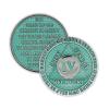 4 Year Sobriety Coin | Legacy AA Chip | Thick Triplate Recovery Anniversary Token (Aqua) view 1