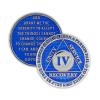4 Year Sobriety Coin | Legacy AA Chip | Thick Triplate Recovery Anniversary Token (Blue) view 1