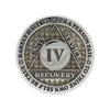4 Year Sobriety Coin | Legacy AA Chip | Thick Triplate Recovery Anniversary Token (Gray) view 3