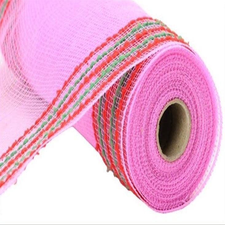 Craig Bachman 10.25" Drift Border Mesh: Pink/Red (10 Yards) Wedding Gift Wrapping Ribbon