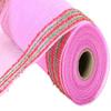 Craig Bachman 10.25" Drift Border Mesh: Pink/Red (10 Yards) Wedding Gift Wrapping Ribbon view 1