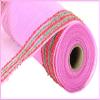Craig Bachman 10.25" Drift Border Mesh: Pink/Red (10 Yards) Wedding Gift Wrapping Ribbon view 2