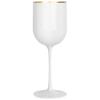 [12 Oz - 5 pk White] HomeyGear Plastic White W Gold Rim Goblets Wine Glasses BPA Free 12 Oz Disposable Elegant Drink Cups for Parties Wedding Receptions Fancy Reusable Tumblers for EZ CleanUp 5 Pack view 3
