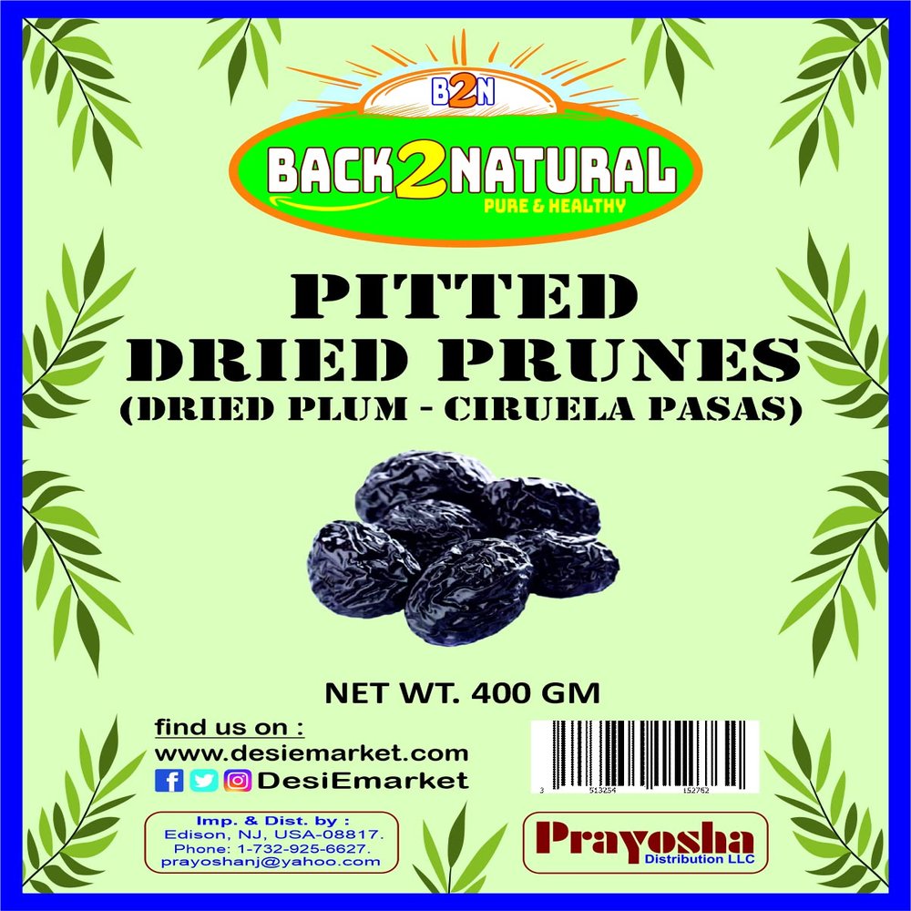 Back2Natural Pitted Dried Prunes - 400gm Sweet & Tender Superfruit