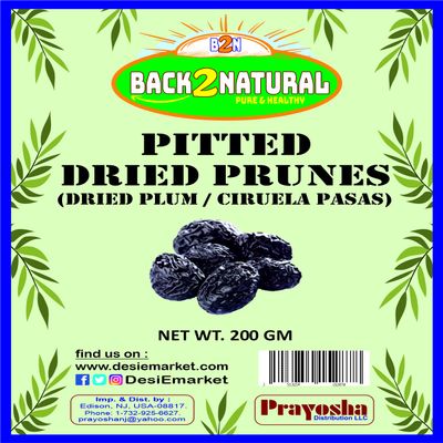 Back2Natural Pitted Dried Prunes -200gm Sweet & Tender Superfruit