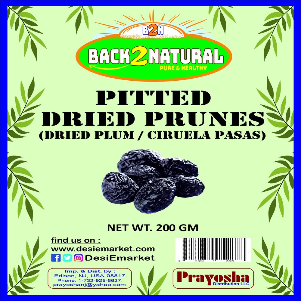 Back2Natural Pitted Dried Prunes -200gm Sweet & Tender Superfruit