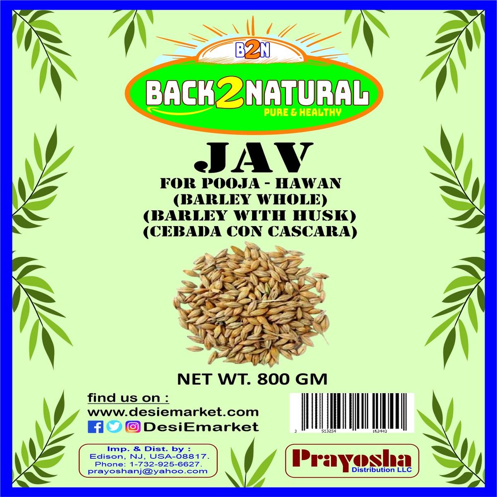 Back2Natural Barley (Jav) Whole With Husk (Non-hulled) 800gm ~ All Natural | Vegan | NON-GMO | Indian Origin