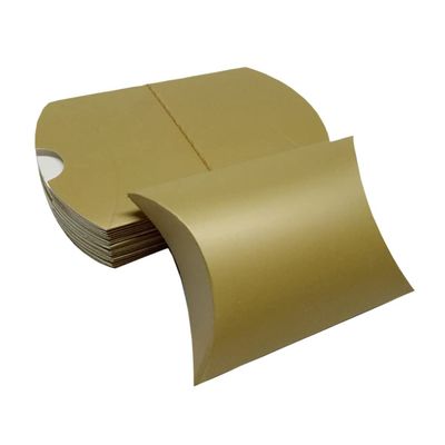 100 Pcs Kraft Paper Pillow Boxes Mini Favor Boxes Small Gift Boxes Present Packaging Boxes Party Favor Boxes Gift Card Holders for Wedding Birthday Golden