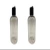 Natural Farms 2 pack- 8 oz Clear PET Boston Round Plastic Bottle with Black Fliptop view 1