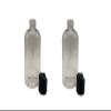 Natural Farms 2 pack- 8 oz Clear PET Boston Round Plastic Bottle with Black Fliptop view 2