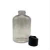 Natural Farms 2 pack- 8 oz Clear PET Boston Round Plastic Bottle with Black Fliptop view 3