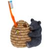 Pine Ridge Black Bear Beehive Toothbrush Holder, Shower Caddy for Family, Kids, Couple 2 Slot, Countertop Sink Vanity with Anti-Slip Base and Drainage, Bathroom Organizer view 1