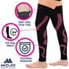 Mojo Compression Full Leg Sleeve for Women and Men 20-30mmHg Plus Size - Footless Compression Stockings for Edema, Swelling, Post Surgery Recovery - Pink, 2X-Large - A609 view 4