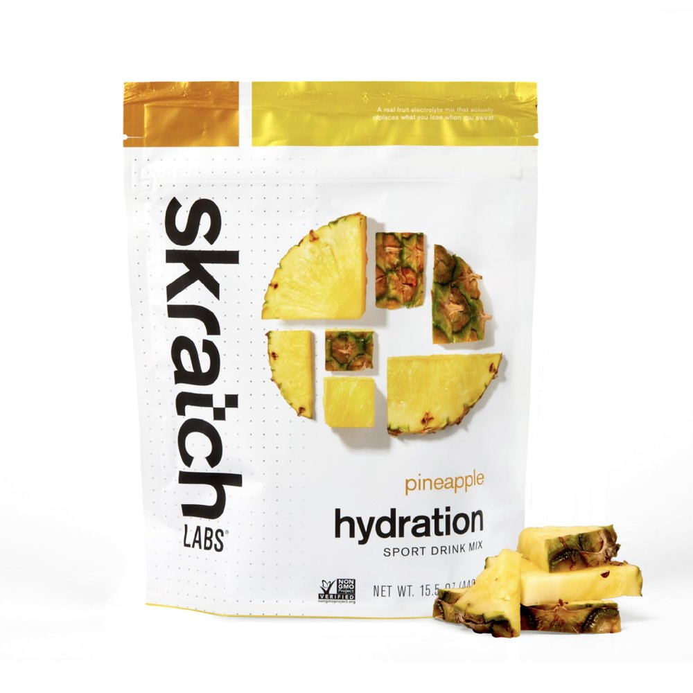 Skratch Labs Hydration Sports Drink Mix  RealFruit Electrolyte Powder for Fast Hydration & Endurance | Pineapple | 20 Servings | Vegan, NonGMO, Clean Ingredients