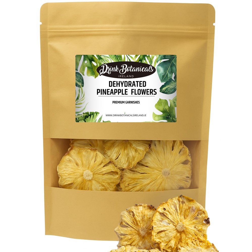 Dehydrated Dried Pineapple Slices Flowers | 100% Natural | For Cocktails, Snacking, Baking, Cakes, Cooking | No Added Sugar | GMO-Free, Vegan, Vegetarian | Drink Botanicals Ireland | 3.5 oz |100 Grams