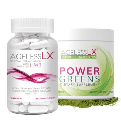AgelessLX Capsules with Power Greens Superfood Powder