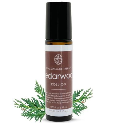 Premium Essential Oil Roll On Opal Massage Therapy (Cedarwood)