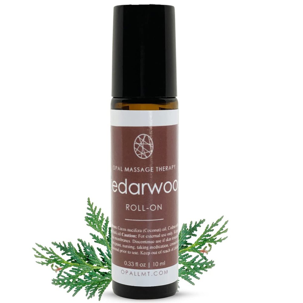 Premium Essential Oil Roll On Opal Massage Therapy (Cedarwood)