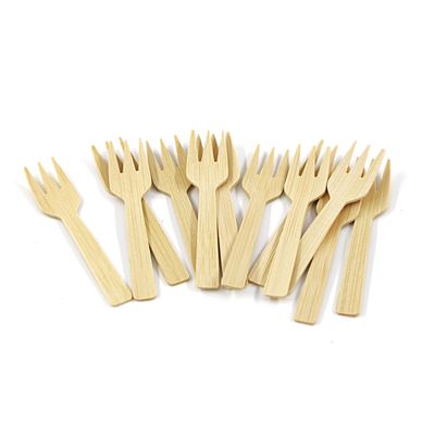 Bamboo Utensils | 200PK Mini-Bamboo Forks 3.54" Disposable Small 100% Biodegradable Compostable Cutlery Set Eco Friendly Renewable Natural