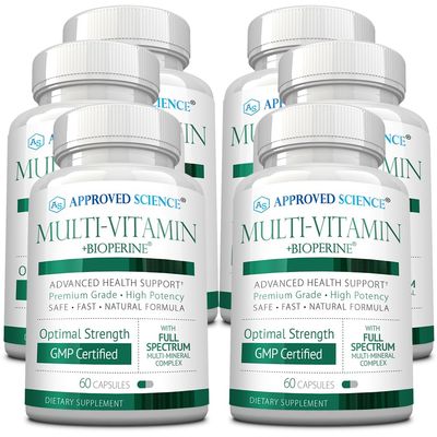 Approved Science Multi-Vitamin - with Full-Spectrum B-Vitamins, Green Tea, Lutein, Lycopene, Zeaxanthin, BioPerine - 360 Capsules - 6 Month Supply