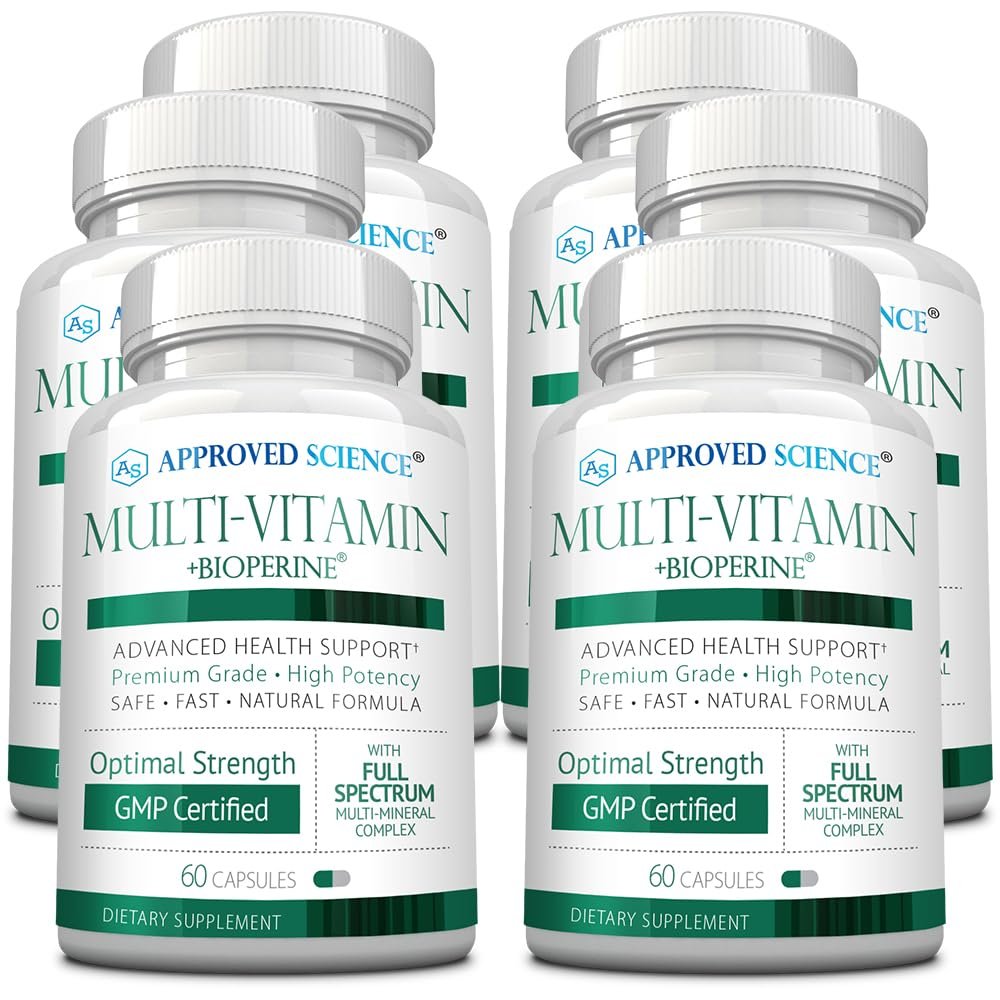 Approved Science Multi-Vitamin - with Full-Spectrum B-Vitamins, Green Tea, Lutein, Lycopene, Zeaxanthin, BioPerine - 360 Capsules - 6 Month Supply