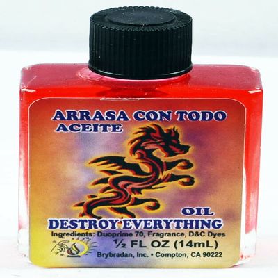 3 PCS BRYBRADAN Destroy Everything Spiritual Oil ACEITE ESPIRITUAL ARRASA CON TODO -1/2 FL OZ 14.7ML
